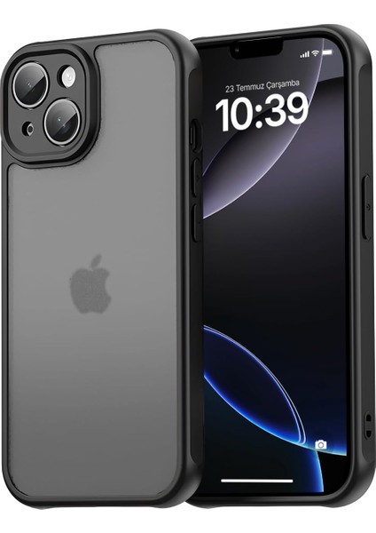 13 ile Uyumlu Mattcover Serisi Arkası Mat Polikarbonat Kenarları Silikon ve Köşeleri Güçlendirilmiş Kamera Korumalı Ince Silikon Kılıf (Düz, 13)