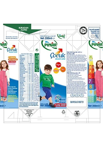 Çocuk Devam Sütü (Sade, 27X200 Ml) modelleri