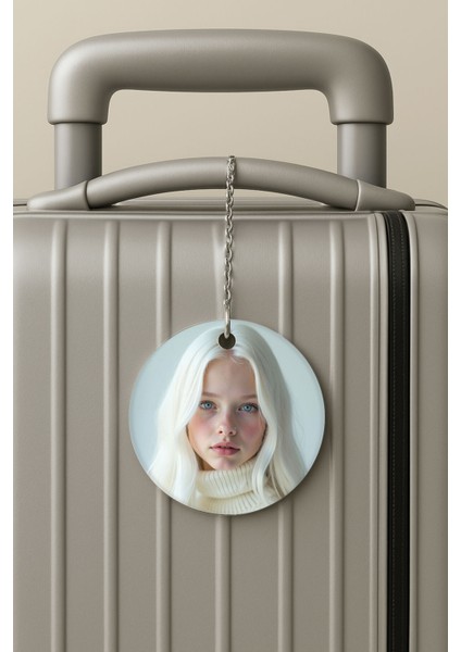 Pleksi Zincirli Bavul Etiketi Seyahat Tatil Için Tasarım Valiz Etiketi Kusursuz Kız