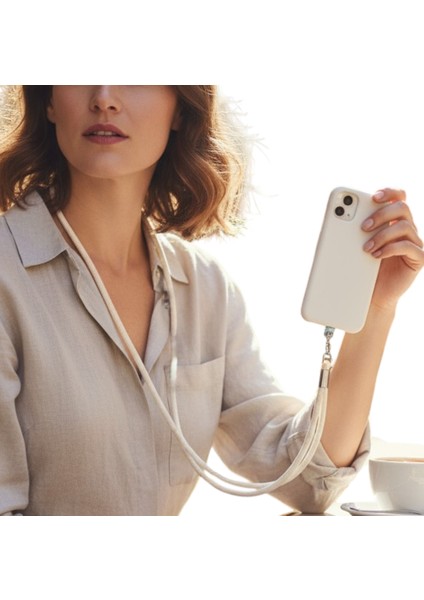 EKRU PARACORD TELEFON BOYUN ASKISI TÜM KILIFLARA UYUMLU