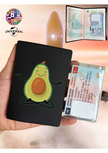 Yoga Avakado Desenli Pürüzsüz Yüzey Deri Pasaport Kılıfı Kabı Tüm Ülke Pasaportlarına Uygun fiyatları