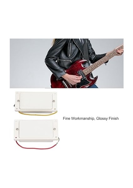 Humbucker Pickup Yedek 2 Parça Kapalı Elektro Gitar Pikap, Çift Bobinli Humbucker Pikap Yedek Gitar Boyun ve Köprü Için, Beyaz fiyatları