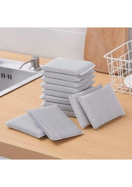 Home 2 Adet Inox Bulaşık Süngeri, Çizdirmez Telli Ovma Süngeri, Paslanmaz Çelik, Mutfakta Güçlü Temizlik Için Dayanıklı ve Etkili Sünger (2 Adet)