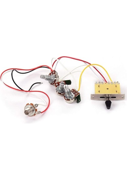 Guitar Wg Harness Kit Elektrik Gitar Kablo Demeti Kiti Değiştirme ile 1 Hacim 2 Ton 1 Jack 500 K Stratocaster Gitar Için 5-Way Geçiş Anahtarı modelleri