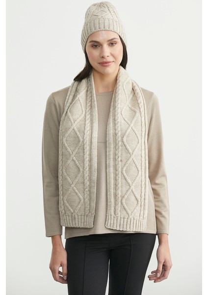 Örme Bere - Açık Bej