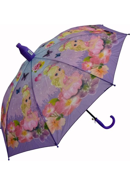 Katlanabilen Koruma Kılıflı Bardaklı Düdüklü 70 Cm! Lila Kız Çocuk Şemsiyesi fiyatları