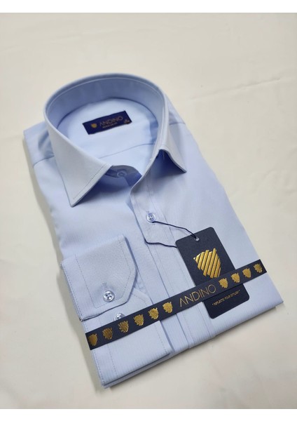 Regularfit Mavi Çizgili Erkek Gömlek Likralı Esnek Kumaş Yaka Alttan Düğmeli AR0720709-03 fırsatları