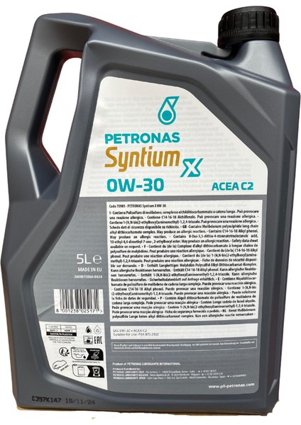 Syntium 0W-30 Acea C2 5 Litre fiyatları