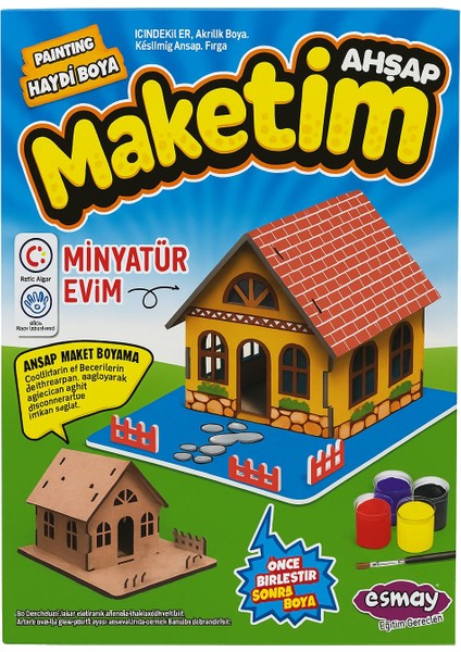 Ahşap Maketim – Minyatür Evim Boyama Seti