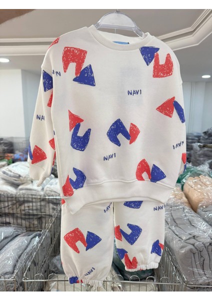 La’ciel Paris Navi Sloganlı Oversize Takım Beyaz fırsatları