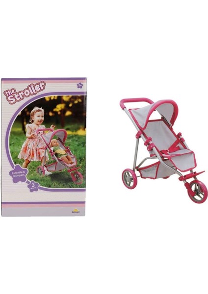 9614 3 Tekerlekli Pembe Gri Puset