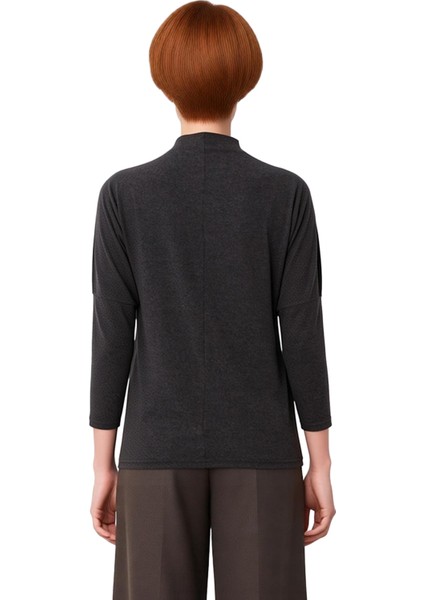 Kadınlar Için Dik Yaka Yarasa Kol Uzun Kollu Örme Üst Kaliteli Şık Rahat Modern Zarif Günlük modelleri