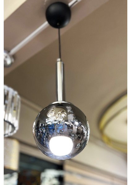 Globe Black & Silver Slim FÜME Cam Avize modelleri