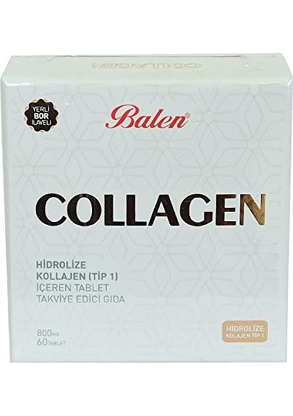 Balen 8690957003999 Collagen Hidrolize Kollajen (Tip 1) Içeren Tablet 800 Mg*60 1 Paket(1 x 1000 G) modelleri