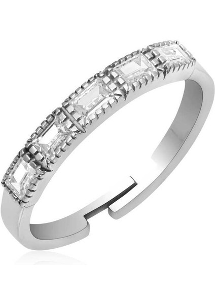 Gümüş Ayarlanabilir Baget Kadın Yüzük