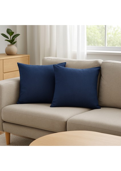 Pamuklu 50X70 cm 2’li Yastık Kılıfı Seti – Lacivert fiyatları