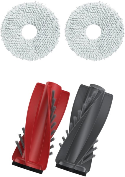 Roborock Qrevo C Robot Süpürge Uyumlu 1 Set Ana Fırça Takımı - 2 Adet Mop Bezi Yedek Parça Seti