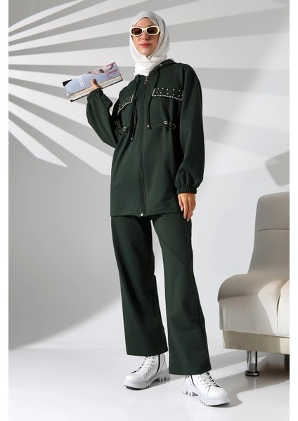 Kadın Mevsimlik Penye Alt Üst Spor ve Rahat Haki Ikili Tunik Pantolon Şık Tesettür Takım fiyatları