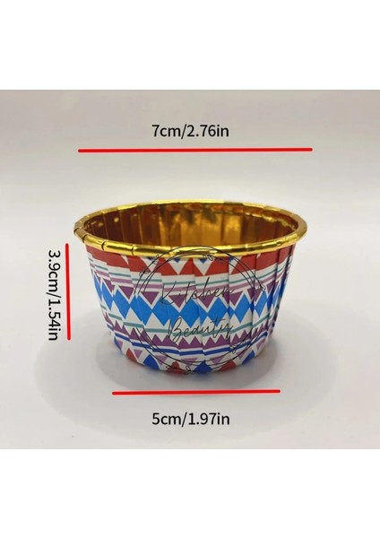 Airfryer Uyumlu Gold Desenli Muffin Kek ve Sufle Renkli Cupcake Pişirme Kapsülü 20 Adet