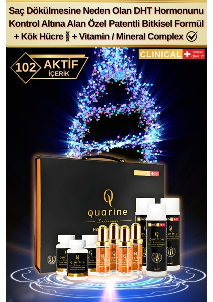 Quarine 6 Aylık Premium Çanta Set (4 Serum+3 Tablet+3 Şampuan) Dökülmelere Karşı Bitkisel Kök Hücre Ekstratları, Vitamin ve Mineral İçeren Onarıcı Tırnak ve Saç Bakım Seti fiyatları