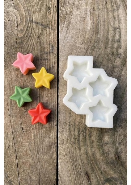 Concept Yıldız Mini Dörtlü Mum Kalıbı (Silikon)