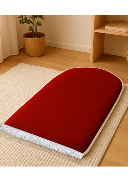 3 CM Süngerli Ortopedik Lüks Kadife Seccade Diz Ağrıtmaz Namazlık Suni Deri Tabanlı 70 x 120 cm