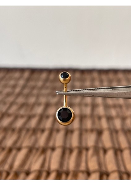 Yüksek Kalite G23 Titanium Siyah Parlak Top Taşlı Titanyum Göbek Piercingi Top 10MM fiyatları