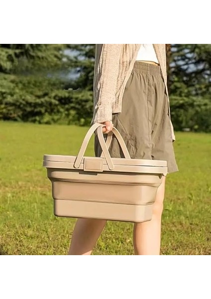 Piknik Seti | Masalı Silikon Sepet 24 Lt Kamp Çantası Gri modelleri