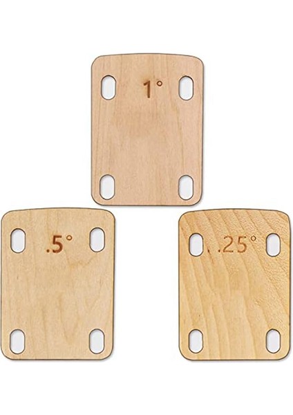 3 Adet Katı Akçaağaç Ahşap Gitar Shim Müzik Aleti Aksesuarları Koruma 0.25, 0.5 ve 1 Derece Gitar Plakası Aracı