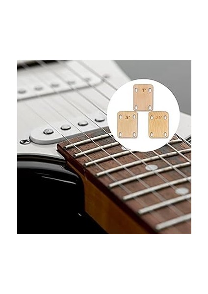 3 Adet Katı Akçaağaç Ahşap Gitar Shim Müzik Aleti Aksesuarları Koruma 0.25, 0.5 ve 1 Derece Gitar Plakası Aracı indirimleri