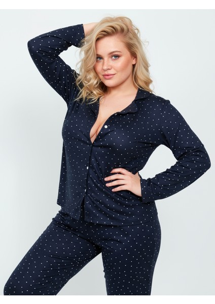Süet Gömlek Pijama Takımı 7104 Lacivert fiyatları