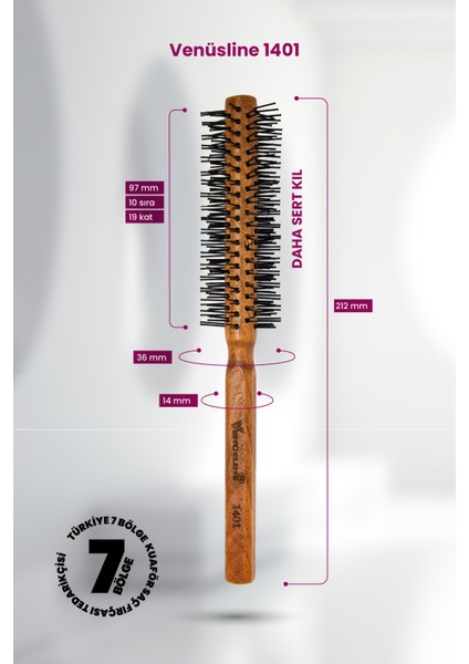 Venüsline Professional 1401 – Kısa Saçlar Için Masaj Etkili Tarama ve Şekil Verme Fırçası modelleri
