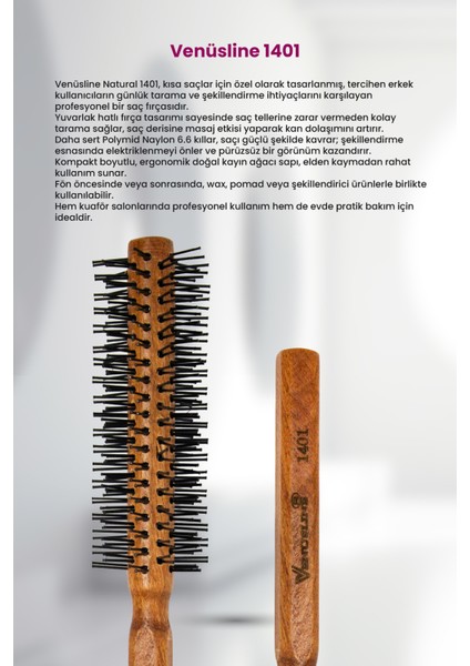 Venüsline Professional 1401 – Kısa Saçlar Için Masaj Etkili Tarama ve Şekil Verme Fırçası fırsatları