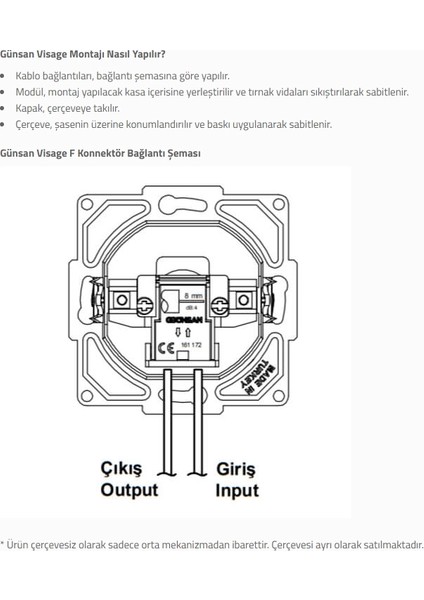 Visage Beyaz Tv Priz Sonlu F Konnektörlü Çerçevesiz - Priz ve Anahtar Için Uyumlu Çerçeve modelleri