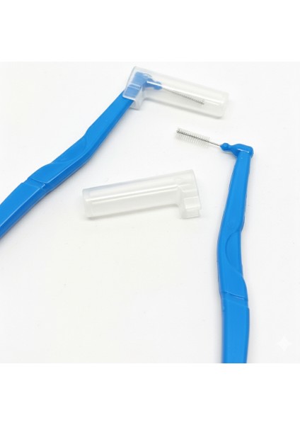Arayüz Fırçası Diş Arası Arayüz Fırçası L Tipi Diş Ara Fırçası 6 Adet Mavi 0,60 mm modelleri