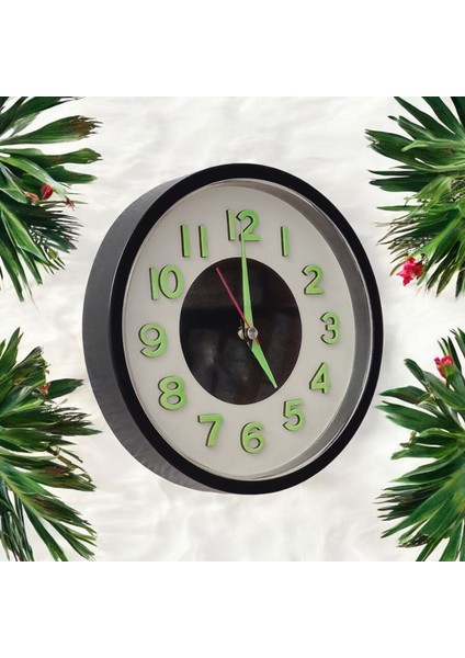 Fosforlu Kabartma Rakam Küçük Çocuk Odası Siyah Beyaz Duvar Saati Çap 22 cm fiyatları