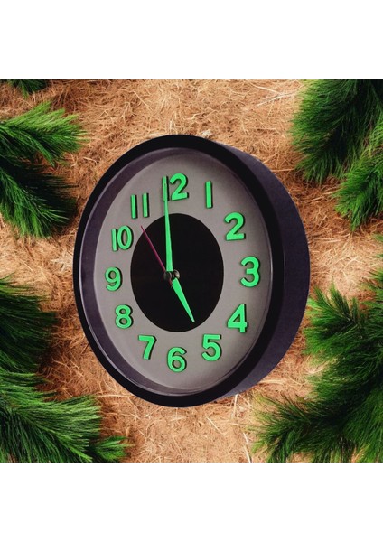 Fosforlu Kabartma Rakam Küçük Çocuk Odası Siyah Beyaz Duvar Saati Çap 22 cm fırsatları