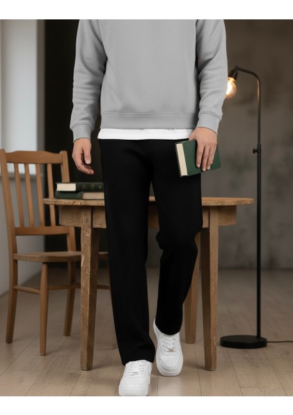 Erkek Siyah Baggy Oversize Geniş Paça Jean Kot Pantolon fiyatları