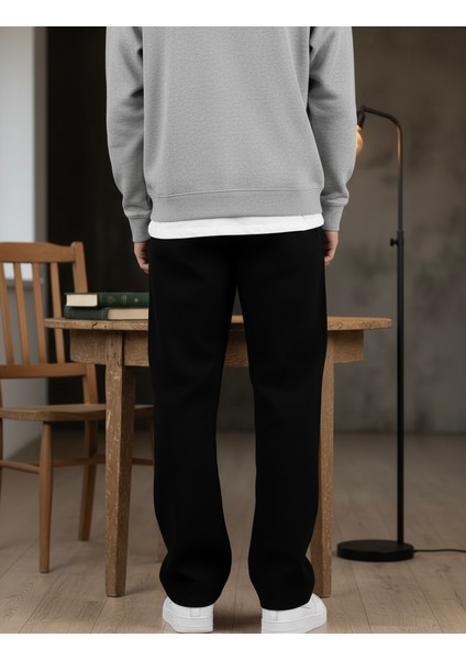 Erkek Siyah Baggy Oversize Geniş Paça Jean Kot Pantolon modelleri