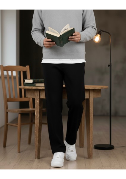 Erkek Siyah Baggy Oversize Geniş Paça Jean Kot Pantolon fırsatları