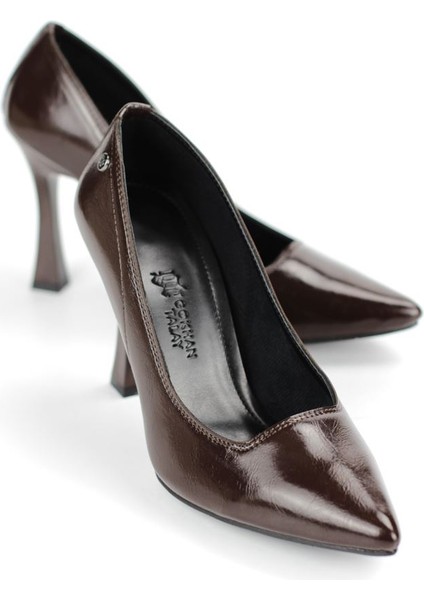 Odette Esnek Yumuşak Kaymaz Taban (10 Cm) Kahverengi Rugan Kadın Topuklu Ayakkabı fiyatları