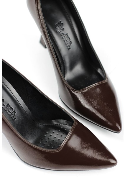 Odette Esnek Yumuşak Kaymaz Taban (10 Cm) Kahverengi Rugan Kadın Topuklu Ayakkabı fırsatları