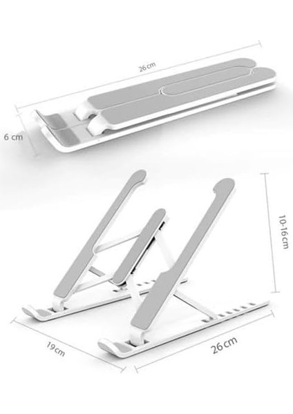 Katlanabilir Laptop Standı – 6 Kademe Yükseklik Ayarlı, Ergonomik Dizüstü Bilgisayar Yükseltici, Kaymaz Silikon Tabanlı, Taşınabilir Laptop Sehpası – Tüm Modellerle Uyumlu modelleri