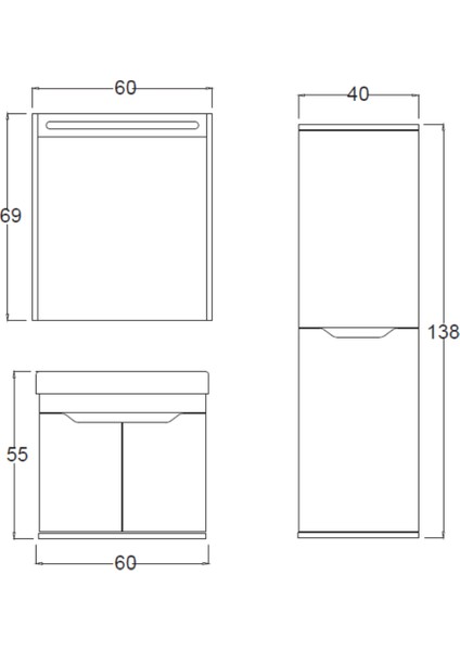 Lenon Banyo Dolabı 60 cm (Boy Dolabı Dahil Değildir.) fırsatları