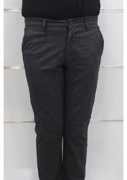 Fistan Store Erkek Füme Desenli Normal Bel Dar Kalıp Dar Paça Kışlık Keten Pantolon fiyatları