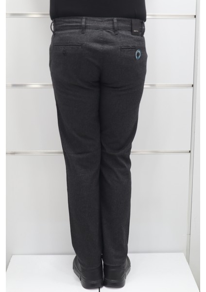 Fistan Store Erkek Füme Desenli Normal Bel Dar Kalıp Dar Paça Kışlık Keten Pantolon fırsatları