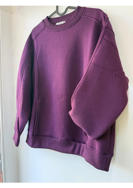 Kadın Mor Cepli Sweatshirt