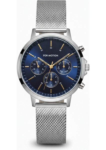 Erkek Kol Saati Gümüş Renk, Mavi Kadran - Şık Hasır Kordon, 2 Yıl Garantili