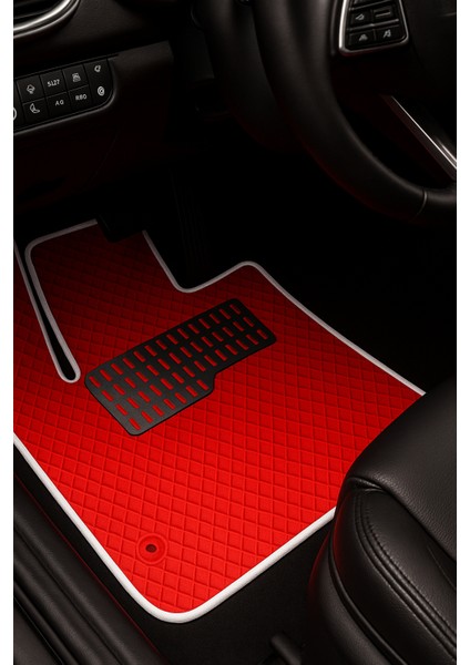 Mini Cooper Clubman R55 2007-2014 Aracınıza Özel Eva Paspas Kırmızı Beyaz | Kaymaz ve Yıkanabilir Taraftar Oto Paspas fırsatları