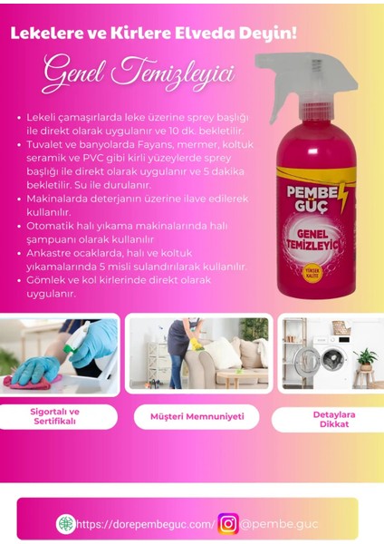 Konsantre Genel Temizleyici - Çok Amaçlı Temizleyici 500 ml x 3 Adet fiyatları